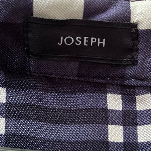 Joseph Silk Oversized Plaid Twill Dara Blouse 1/4 button down shirt. Size 8 - Picture 6 of 14